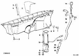 OIL PAN/OIL LEVEL INDICATOR diagram for BMW 3 Series E30 325ix