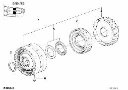 A5S560Z BRAKE CLUTCH D/E1/E2 diagram for BMW 7 Series E38 740i