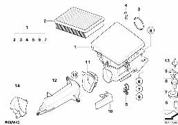 Silencieux d'admission / Filtre diagram for BMW Z4 E85 2.5i