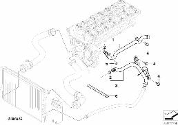 冷却系ホース ガイド diagram for BMW X3 E83 2.5i