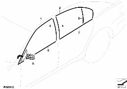 Ind. wysoki połysk Shadowline diagram for BMW 7 Series E65 745i