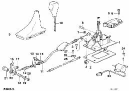 GEARSHIFT AUTOMATIC TRANSMISSION diagram for BMW 8 Series E31 850Ci