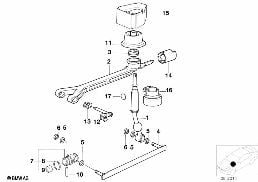 Commande boîte vit.manuelle/diesel diagram for BMW 5 Series E39 525td
