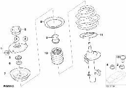 Łożysko oporowe/podkł. spręż./Elem. dod. diagram for BMW MINI R50 Cooper