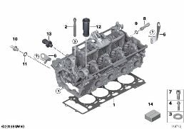 Elementy dodatkowe głowicy cylindrów diagram for BMW 7 Series E65 745i