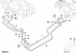 Σωλήνες ψυκτικού συσκ.κλιματ. πίσω χώρου diagram for BMW 7 Series E66 740Li