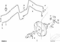Wspomaganie siły hamowania, podciśn. diagram for BMW MINI R50 Cooper