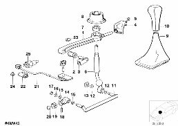 Pièces de commande de vitesses diagram for BMW 5 Series E34 518g
