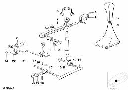 Vites değiştirme, Mekanik Şanzıman diagram for BMW 3 Series E30 325i