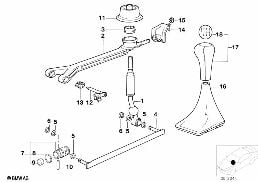 Schaltung mechanisches Getriebe diagram for BMW 5 Series E34 540i