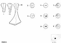 GEARSHIFT KNOBS/COVERINGS/PLAQUES diagram for BMW 7 Series E32 730i