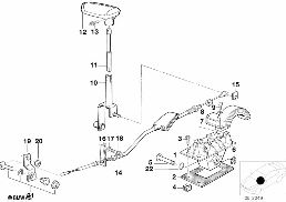Mecanismo caixa vel. automática diagram for BMW 5 Series E34 518i