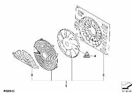 Wentylator sklaplacza klimatyzacji diagram for BMW 7 Series E65 745i