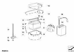 EMPTY BMW BATTERY diagram for BMW 3 Series E36 323i