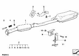 REAR MUFFLER diagram for BMW 3 Series E36 318is
