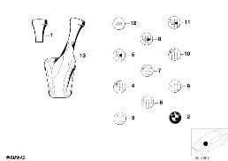 GEARSHIFT KNOBS/COVERINGS/PLAQUES diagram for BMW 6 Series E24 633CSi