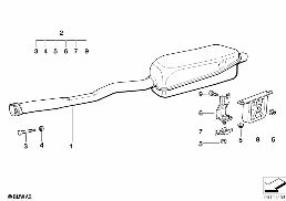REAR MUFFLER diagram for BMW 3 Series E36 320i