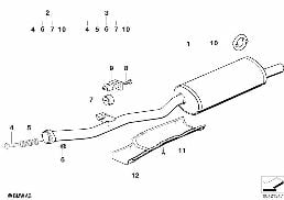 REAR MUFFLER diagram for BMW 3 Series E36 316i 1.6