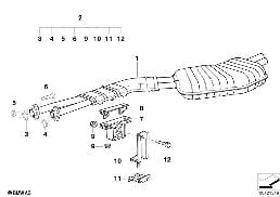 REAR MUFFLER diagram for BMW 3 Series E36 M3