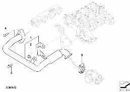 排気ガス/有害物質削減装置 diagram for BMW 5 Series E39 525d