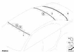 Przeszklenie elem. dod. diagram for BMW 7 Series E65 745i