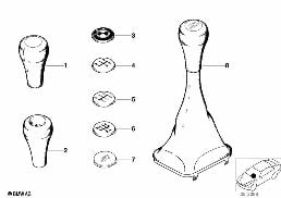 GEARSHIFT KNOBS/COVERINGS/PLAQUES diagram for BMW 3 Series E21 320