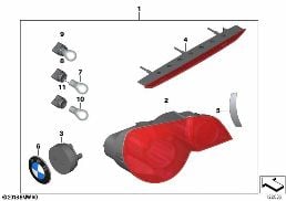 Kit de montage feu arriere blanc diagram for BMW Z4 E85 2.5i