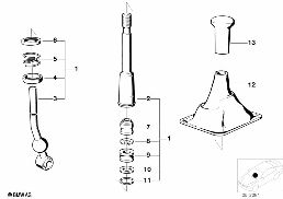 SHIFT LEVER/COVER diagram for BMW 3 Series E21 320i