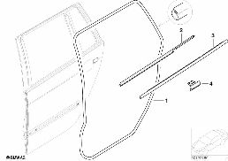 車門密封條 後部 diagram for BMW 3 Series E46 318i