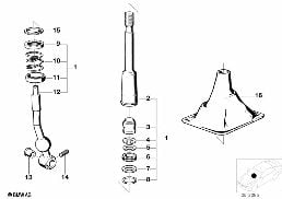 SHIFT LEVER/COVER diagram for BMW 5 Series E12 528i