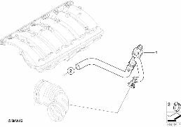 Undertrycksstyrning motor diagram for BMW 5 Series E60 530i