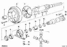 DRIVE SHAFT,UNIV.JOINT/CENTER MOUNTING diagram for BMW 7 Series E23 728iS