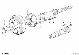DRIVE SHAFT ATTACH.PARTS CENTER BEARING diagram for BMW 5 Series E12 528