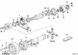 DRIVE SHAFT-CEN.BEARING-CONST.VEL.JOINT diagram for BMW 5 Series E34 520i