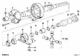 DRIVE SHAFT,UNIV.JOINT/CENTRE MOUNTING diagram for BMW 3 Series E30 325ix