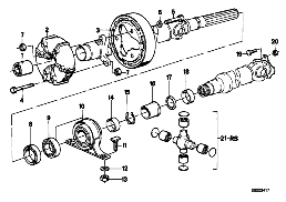 DRIVE SHAFT,UNIV.JOINT/CENTER MOUNTING