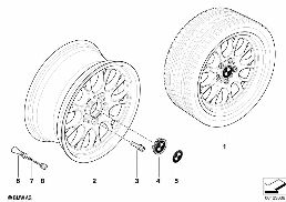 BMW LIGHT ALLOY WHEEL, CROSS SPOKE 133 diagram for BMW Z4 E85 2.5si