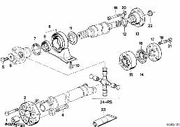 ШРУС промежут.опоры карданного вала diagram for BMW 3 Series E30 318i