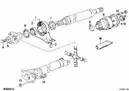 Articulation palier de transmission diagram for BMW 7 Series E32 750iL