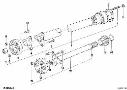 传动轴 四轮驱动 diagram for BMW 3 Series E30 325ix