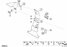 Osłona obudowy przednia boczna diagram for BMW 7 Series E65 745i