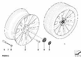 BMW LA WHEEL/DOUBLE SPOKE 116 diagram for BMW 5 Series E60 525d