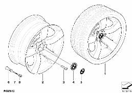 BMW LA WHEEL, STAR SPOKE 122 diagram for BMW 5 Series E60 525d