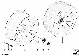 BMW LA WHEEL, STAR SPOKE 123 diagram for BMW 5 Series E60 525d