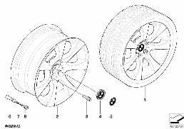 BMW LA WHEEL, STAR SPOKE 124 diagram for BMW 5 Series E60 525d