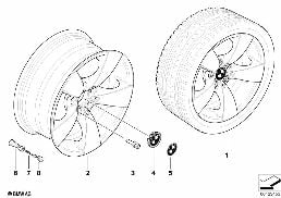 BMW LIGHT ALLOY WHEEL, SPIDER SPOKE 138 diagram for BMW 5 Series E60 525d