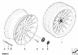 BMW LIGHT ALLOY WHEEL, RADIAL SPOKE 32 diagram for BMW 5 Series E60 525d