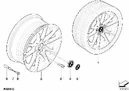 BMW LIGHT ALLOY WHEEL, RADIAL SPOKE 50 diagram for BMW 5 Series E60 525d