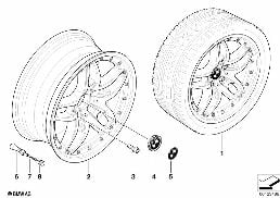 BMW COMPOSITE WHEEL, DOUBLE SPOKE 71 diagram for BMW 5 Series E60 525d