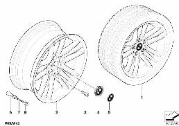 BMW LA WHEEL, STAR SPOKE 89 diagram for BMW 5 Series E60 525d